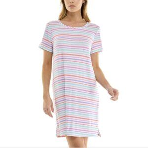 Roudelain Women's Printed Short-Sleeve Sleepshirt Affa Stripe Horizonal L NWT
